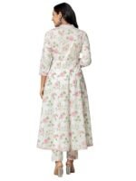 Women's Cotton Printed Anarkali Kurta with Palazzo Pants and Dupatta - Image 2